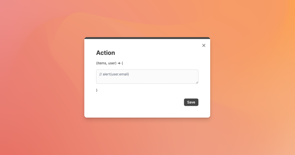 Actions in Dashibase